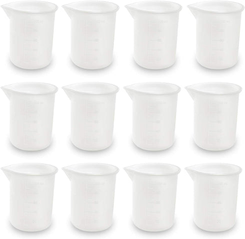 Coopay 12 Pieces 100 ml Silicone Measuring Cup, DIY Resin Glue Tools, Nonstick Mixing Cups for Handmade Craft