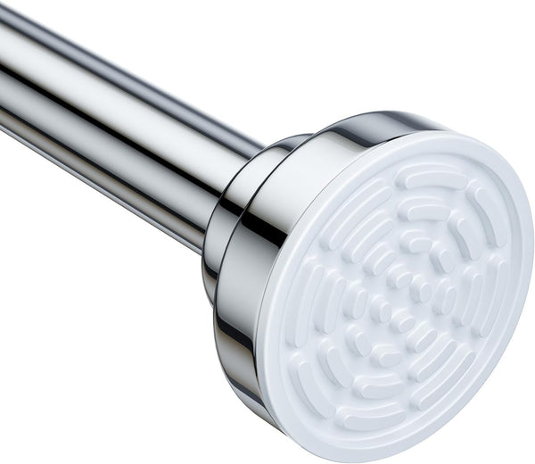 Ausemku Shower Curtain Rod Tension - 26-76 Inch Non-Slip Spring Tension Curtain Rod for Bathroom Kitchen (Silver)
