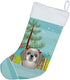Caroline's Treasures Christmas Tree and Gray Silver Shih Tzu Stocking, Holiday Decor