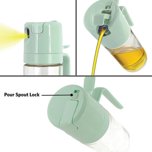 2 1 18.6oz/550ml Glad in Oil Dispenser, - Olive Oil Sprayer for Cooking, Pouring Salad Dressing, and Grilling - Kitchen