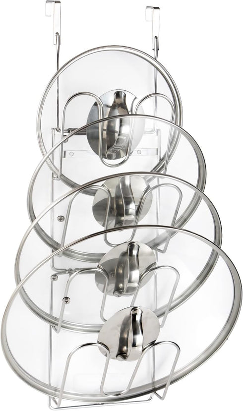 YQh The-Cabinet Pot Lid Organizer, Door Mounted Pot Cover Rack, 304 Stainless Steel Pot Lid Storage