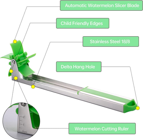 Watermelon Slicer Cutter - Stainless Steel Knife Corer, Kitchen Gadgets with Melon Baller Scoop