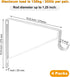 4 Pack Heavy Duty Closet Rod Brackets Holder, 11 x 11 x 1 Inch White Closet Rod Support Bracket