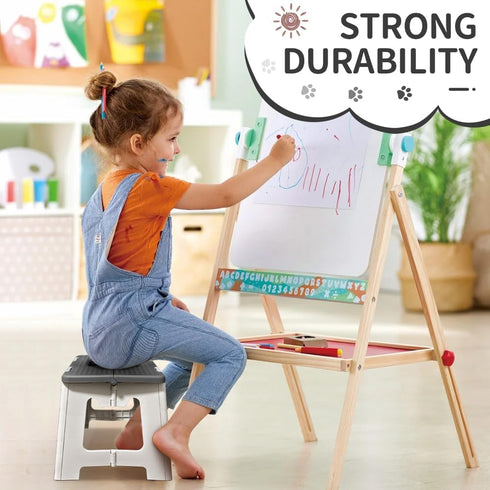 9'' 300lb, CasaZenith Step Stool Foldable, Folding Step Stool for Kids & Adults, Hold Up to Lightweight Small