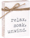 Mini Jute Rope Block Sign (Relax) - 4 Inches High Home Decor