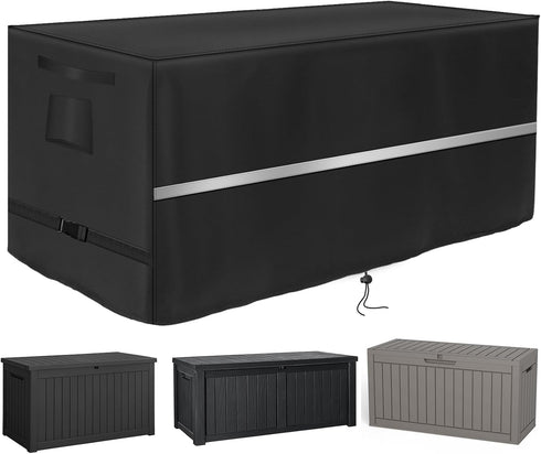 NEWFOM Deck Box Cover Heavy Duty Waterproof Deck Box with Handle, Outdoor Large