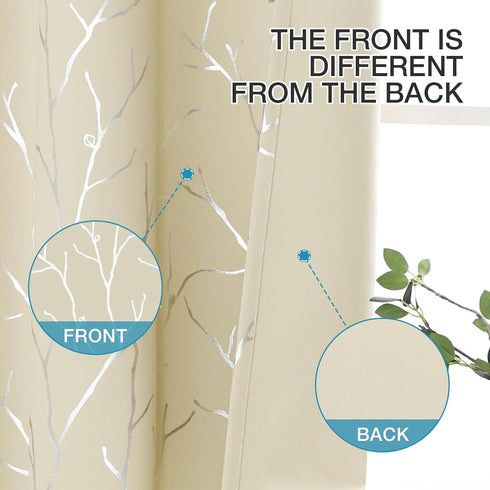 BUHUA Grommet Top Window Drapes for Living Room Bedroom, Energy Saving Room Darkening Curtains, 42W x 72L, 2 Panels,