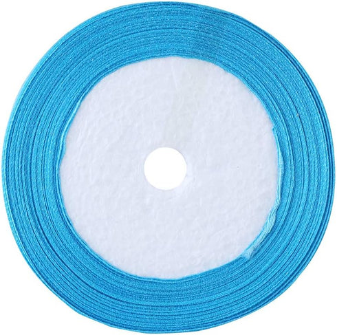jijAcraft 100Pcs Clothespins with Ribbon, 1.4Inch Wooden Clothes Pins with 25Yds Blue Ribbon
