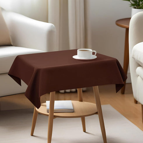 36x36 inch, NEWISHER Chocolate Square Tablecloth Heavy Duty Polyester Fabric Table Cloth, Washable Solid Reusable Table
