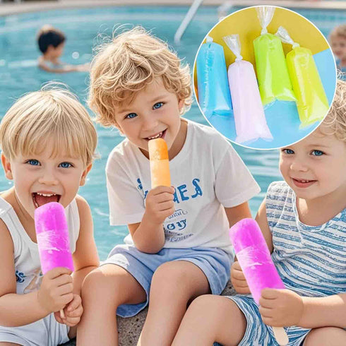 DHYLRICHER 250 (2 12 Inch) Pcs Disposable Ice Lolly Molds Plastic Freeze Pop Bags with Silicone Funnel for Homemade