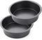 HONGBAKE Round Cake Pan Set for Baking, 8 Inch Nonstick Circle Cake Pans, 2 Pieces Layer Cake Tin, Grey