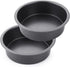 HONGBAKE Round Cake Pan Set for Baking, 8 Inch Nonstick Circle Cake Pans, 2 Pieces Layer Cake Tin, Grey