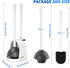 LOVLOY 2 Pack Set 2-in-1 5.3-inch Toilet Plunger and Brush, Bowl Brush and Heavy Duty Toilet Plunger with Ventilated