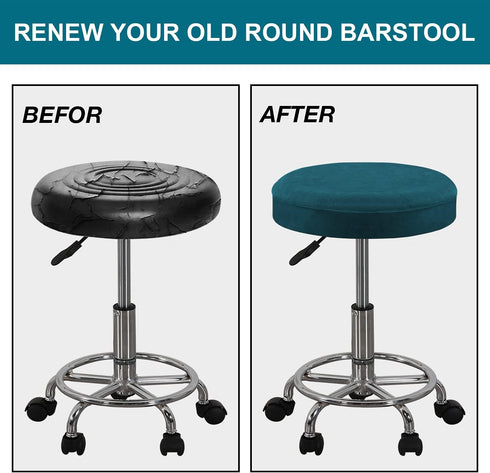GAMUKAI 2 Pack 12"-14", Counter, Round Bar Stool Covers Stretchable Round Vanity Stool Cover, Fits Diameter Elastic Hem
