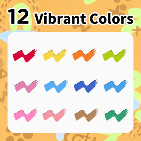12 15MM Vibrant Colors Jumbo Acrylic Paint Markers, Graffiti Markers, Waterproof Jumbo Poster Markers for Canvas
