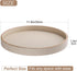 12" GORESE Round Decorative Tray for Coffee Table, PU Leather Compact Serving Tray for Home Decor & Everyday Accents
