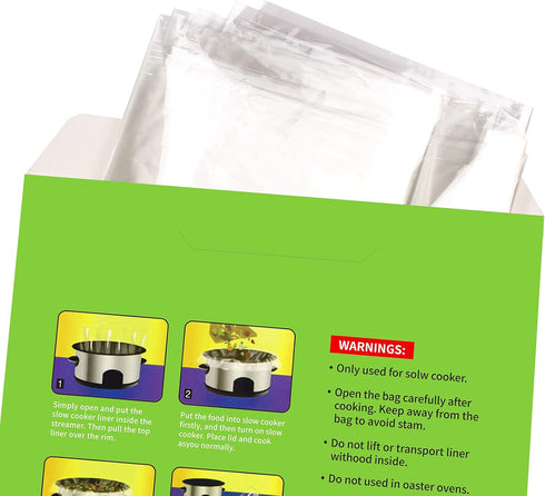 Slow Cooker Liners Disposable Cooking Bags - Small Size Pot Liners Fit 1QT to 3QT for Oval & Round Pot (10)