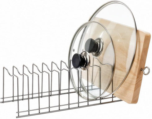 SANNO Pot Lid Organizer, Holder for Pots and Pans, Drawer Plate Organizer for Bakeware and Serving Trays