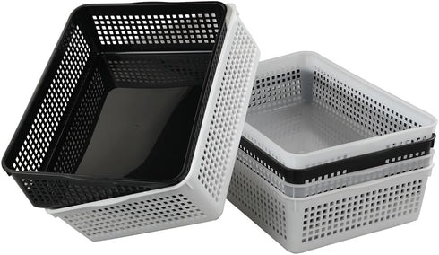 Pack of 6 A4 Plastic File Storage Organizer Tray Basket for Paper Storage