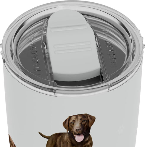 SERENGETI 20 Oz. Stainless Steel Tumbler, Vacuum Insulated with Spill Proof Lid, 3D Print, Chocolate Labrador