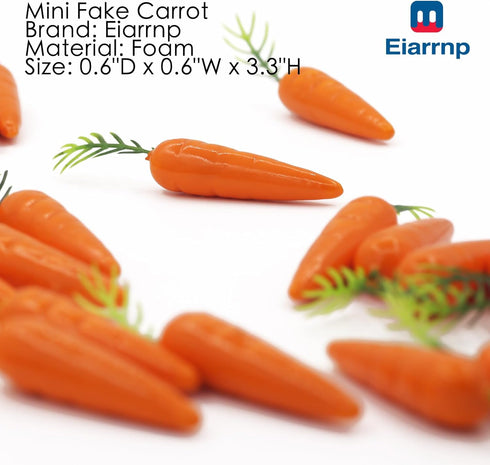 30 Pcs Mini Artificial Fake Vegetables Carrots Decor - Faux Lifelike Simulation Plastic Carrot for Home House Kitchen