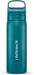 LifeStraw Go Series - Double Wall BPA-Free Vacuum Insulated 18 oz Water Filter Bottle, Laguna Teal
