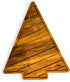 Acacia Wooden Christmas Cutting Board: 12.5"L x 10"W Tree Shaped Chopping Board with Handle & Slicey Grooves