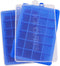 Ice Cube Tray - Silicone Square Ice Trays Easy Release Stackable Mold with Removable Lid, 24 Cavity (2 Pack, Blue)
