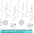 Moon Boat 42Ct Christmas Snowflake Hanging Swirl Decorations for Winter Party Wonderland Ornaments