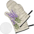 Lavender Flowers Vintage Oven Mitts and Pot Holders Set of 4, High Heat Resistant for Kitchen Cooking BBQ