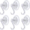 Clear Plastic Suction Cup Hooks, 6 Pack Heavy Duty Vacuum Traceless Wall Holder for Bathroom