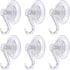 Clear Plastic Suction Cup Hooks, 6 Pack Heavy Duty Vacuum Traceless Wall Holder for Bathroom