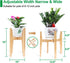 8 12 Inches 1 Pack) OERGKE Adjustable Plant Stand Indoor, Bamboo Mid Century Modern Plants Stands, Corner Flower Holder