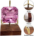 Adjustable Brass Crystal Display Stand with Walnut Base for Mineral Specimens, Rock Display Easel Metal Holder