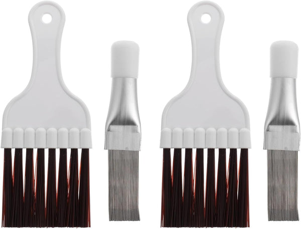 PRETYZOOM 4pcs Air Conditioner Fin Cleaning Brush Kit: 2pcs Fin Cleaner Brush, 2pcs Whisk Brush