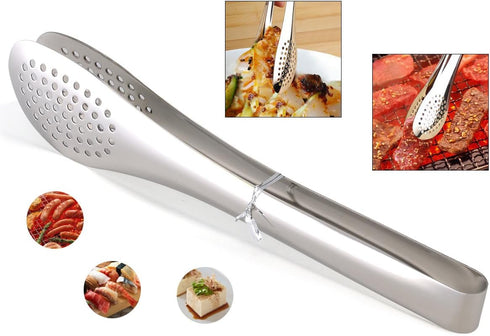 Pack of 3 Sizes Stainless Steel Tongs, Heavy Duty Food Tongs for Salads, Bread, Ham, BBQ, Cooking, Serving