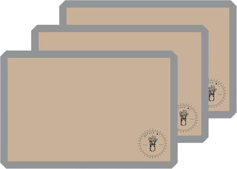 Silicone Baking Mat for 3/4 Size Cookie Sheets, 3 Pack Non-Stick Oven Safe Liners for Easy Clean