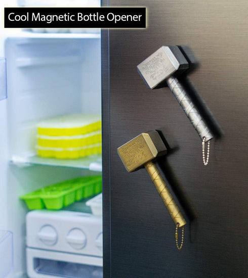 2-Pack Magnetic Hammer Shaped Beer Opener and Glove Keychain Bottle Opener, Beer Gifts for Men
