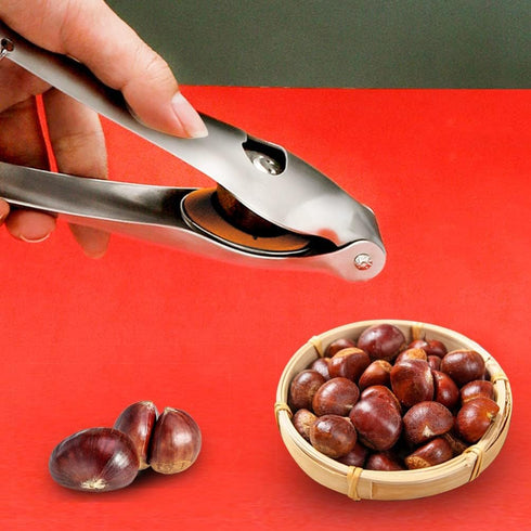 304 TJ POP Chestnut Cutter, Stainless Steel Chestnut Cracker, Portable Chestnut Opener Clip Peeler, Multifunctional
