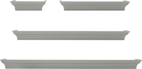Melannco Floating Wall Shelves, Set of 4 for Bedroom, Living Room, Bathroom, Kitchen, Gray