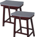 Augld 2 Pack Grey Rectangle Vanity Stool Cushion, Washable Non-Slip Makeup Stool with Ties 11.8"x15.7"