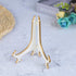 Artliving 4" White Gold Decorative Small Plate Stand Holder, Plastic Picture Easel Display Stand (2 Pack)