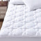 CozyLux Queen Mattress Pad - Cotton Deep Pocket Non Slip Breathable Soft Quilted Fitted Mattress Topper, Up to 18"