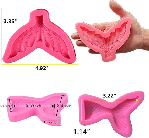 JeVenis 3D Big Mermaid Tail Mold, Silicone Fondant Mold for Cake Decoration and Chocolate Candy Mold