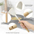 Kitchen Utensils Set of 12, Silicone Cooking Utensils with Wooden Handle and Organizer Bucket, Heat Resistant (Cream