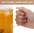 Newness Glass Measuring Cup with Handle - 500 ML (0.5 Liter, 2 Cup) with Three Scales and V-Shaped Spout