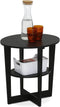 Furinno JAYA Side Table, 2-Tier Round Modern End Table with Oval Tabletop,