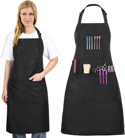 Noverlife Hair Stylist Apron with 4 Pockets, Hair Resistant 34 Inch Long