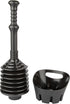 JS Jackson Supplies Black Toilet Plunger with Black Bellows Accordion and Storage Tray