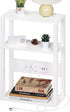 3-Tier YUFAM Small Narrow Wood Side Table with Charging Station, Skinny Nightstand for Small Space, Slim Bedside Table